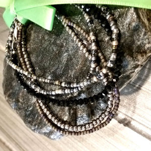 5 Single Strand Beaded Bracelets Stack or Alone